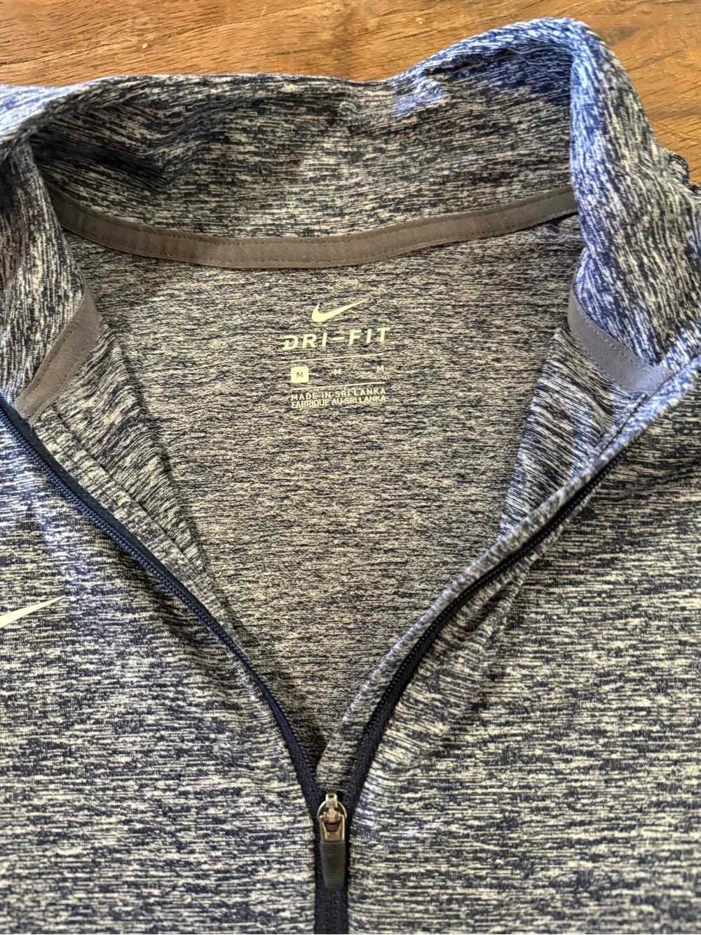 Nike Blue Heathered Quarter Zip Pullover